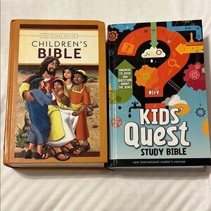 Set of 2 Bibles: Kids Quest Study Bible & Easy-To Read Children’s Bible